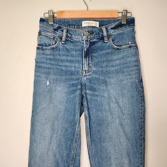 Abercrombie & Fitch Curve Love 90's Straight Low Rise Jeans 0/25R - Picture 2 of 7